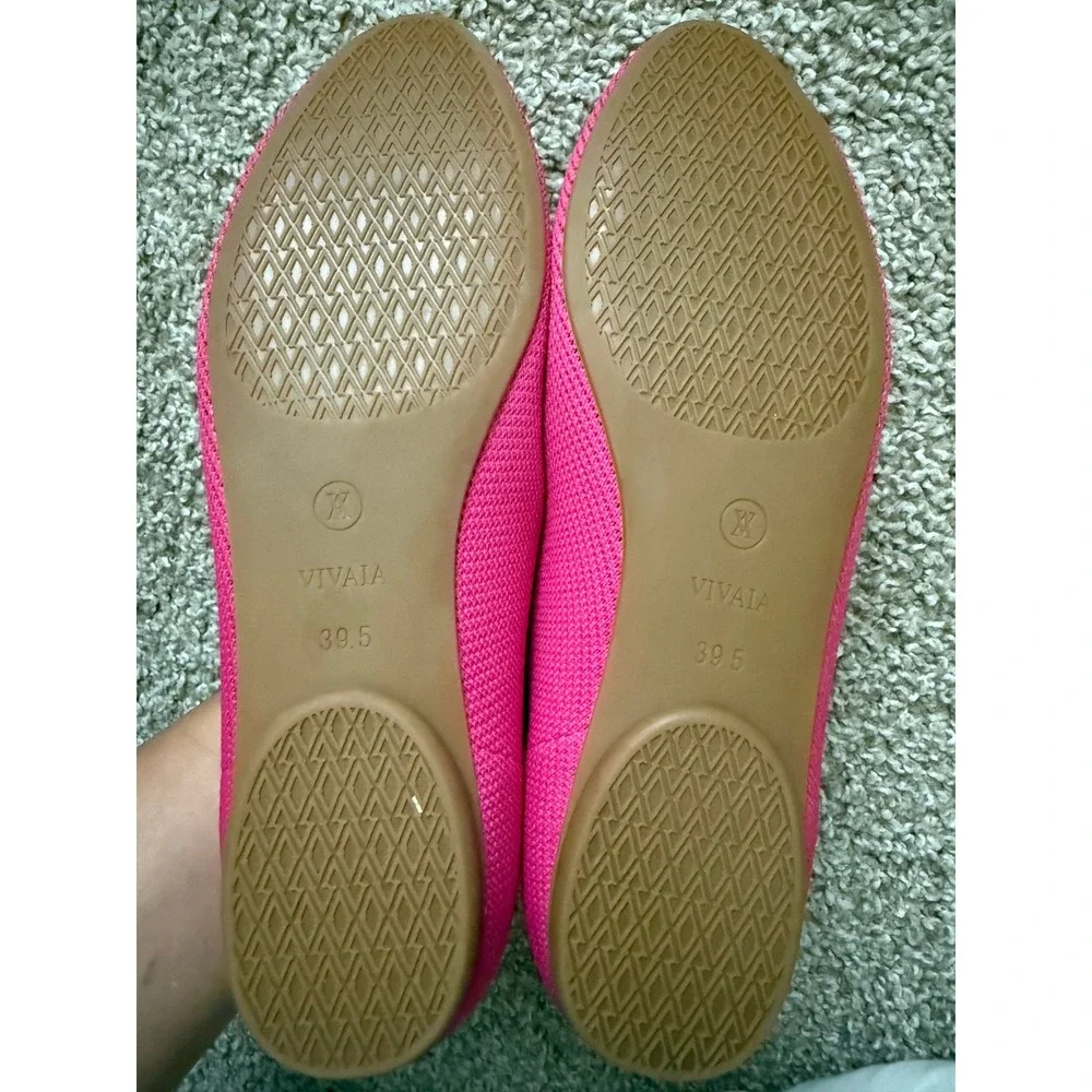 VIVAIA Aria 5 Pointed Toe Pitaya Pink Womens Size 8.5 Knit Flats Preppy - Picture 4 of 6